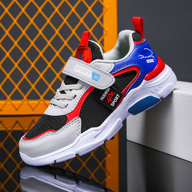 Scarpe da ginnastica sportive per bambini, scarpe da corsa casual in pelle e rete, nuove_voghion.com