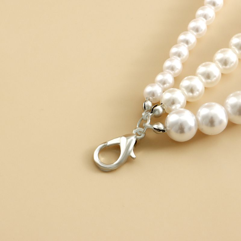 Three layer high gloss pearl handmade fishing line woven shoe chain geometric high grade foot ornaments_voghion.com