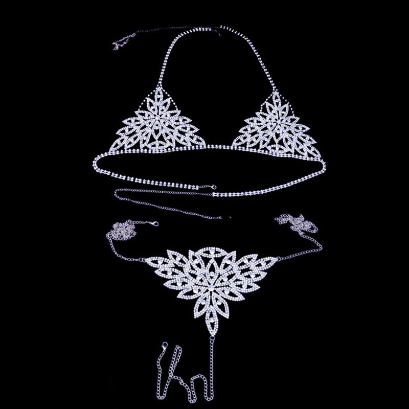 Explosions Devil's Eye Rhinestone Body chain Set Nightclub Trend Attention New Bra chain chain_voghion.com