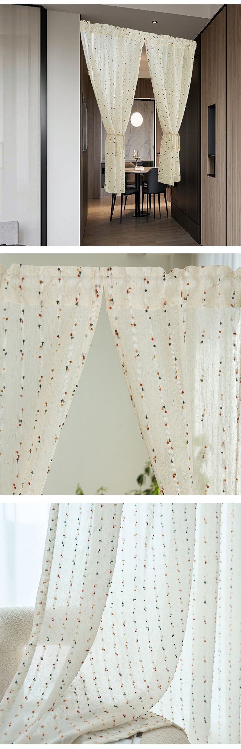Literary Retro Ins Style Door Curtain Linen Short Curtain Coffee Curtain Sugar Bean Small Fresh New Gauze Curtain Cute Style_voghion.com