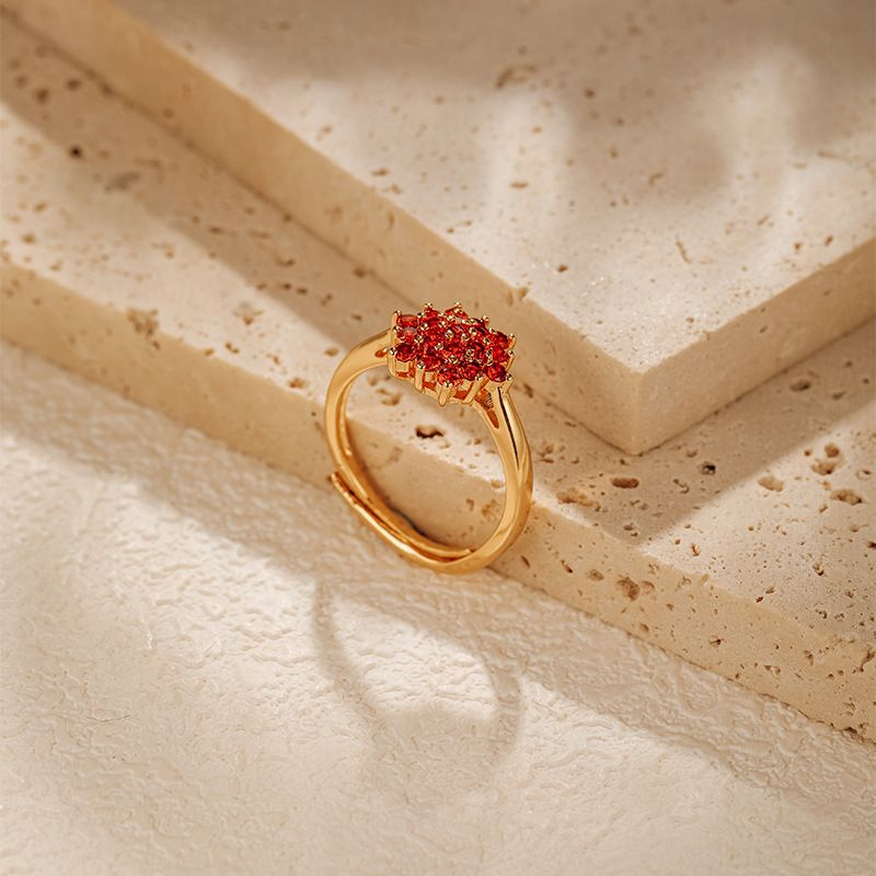 Anello di lusso leggero in zircone, vero oro galvanizzato, colore che preserva la trama del metallo, anello retrò francese, temperamento attivo, anello turchese_voghion.com
