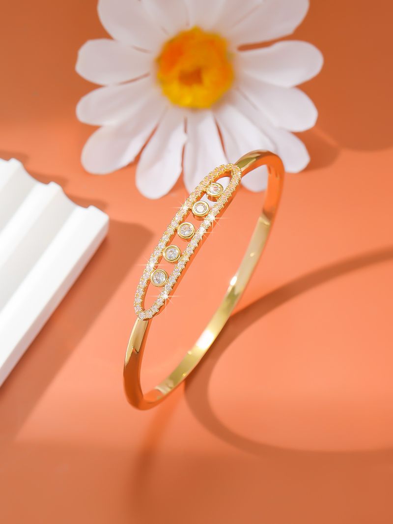 Bracelet ouvert exquis incrusté de zircons super scintillants Bracelet œil du diable pour femme_voghion.com