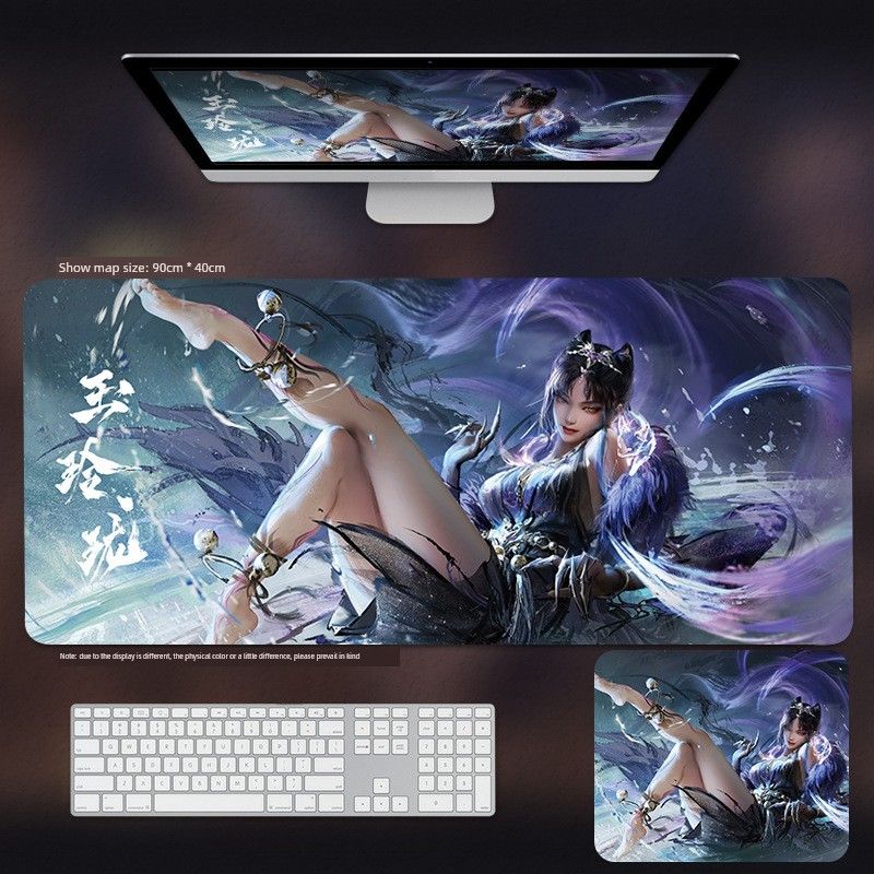 Yongqiu Seamless Mouse Extra Large Thickened E-Sports Game Computer Keyboard Pad Naraka Secondary Dimension Desktop Mat_voghion.com