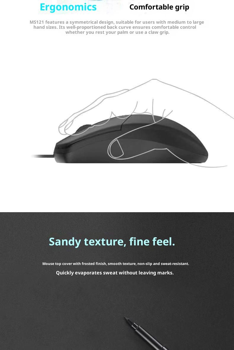 Digitex Digitex TPV AOC MS121 Wired USB Weighted Laptop All-in-One Computer Business Office Mouse Wholesale_voghion.com