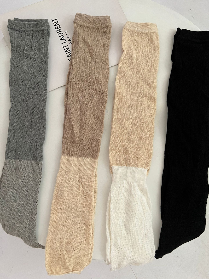 Bottes et chaussettes pliées vintage assorties à des chaussettes creuses en poils de blé Chaussettes japonaises en coton pour filles_voghion.com