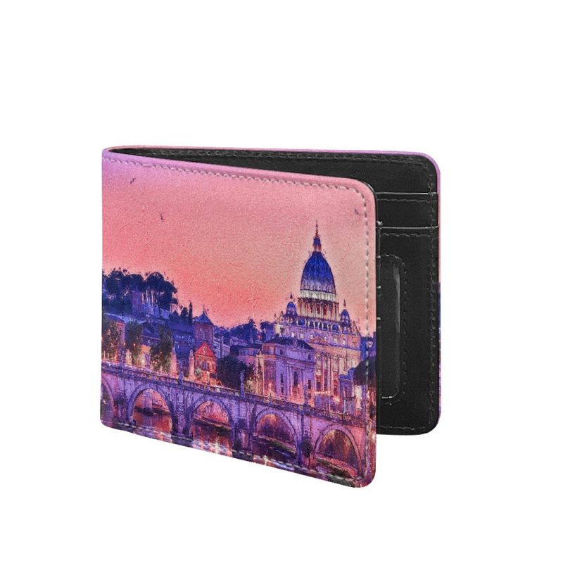 Desenho de moeda do edifício nacional britânico com padrão de carteira, bolsa masculina_voghion.com