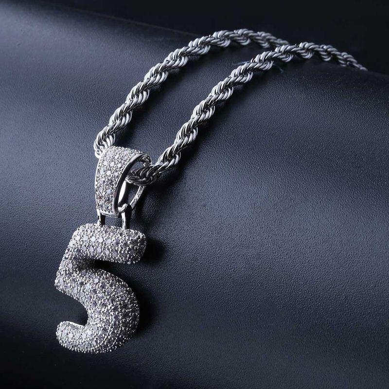 Collana con ciondolo vintage Hip Hop da uomo e da donna con zirconi micro-pavé, catena in rame placcato oro/argento, regolabile da 20 a 32 pollici_voghion.com