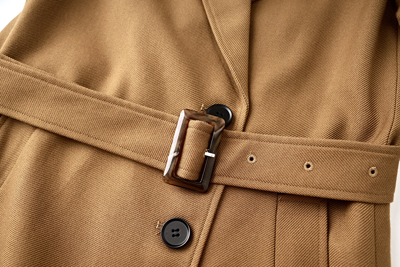 Abbigliamento da donna Trench lungo monopetto con lacci, cappotto d'atmosfera_voghion.com