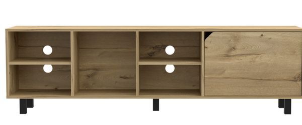 Harwich 5-Shelf TV Stand Light Oak_voghion.com