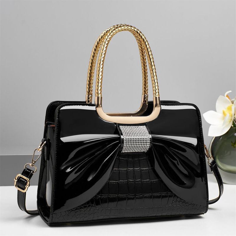 Elegant Women's Shoulder Bag - Soft PU Tote With Zipper Closure, Spacious Interior & Stylish Bow Detail, (Multiple Colors Available)_voghion.com