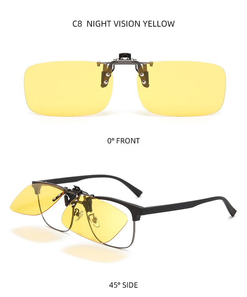 Occhiali da sole polarizzati con clip alla moda 2025 per uomo e donna - Parasole da guida per miopia (stile rospo)_voghion.com