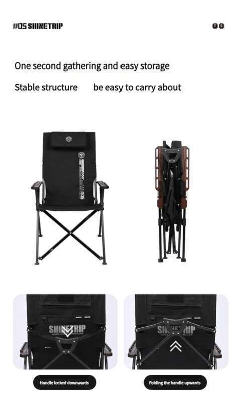 Sedia da campeggio pieghevole Shanqu Shinetraip05 Series, regolabile su quattro livelli, con supporto multi-punto, per esterni_voghion.com