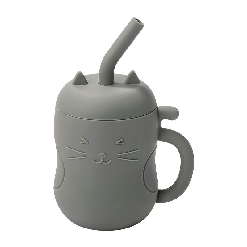 150ML 1PC Taza de pajita de silicona para alimentación de bebés Biberón de aprendizaje para niños Vajilla anticalor a prueba de fugas Botella de agua para bebés_voghion.com