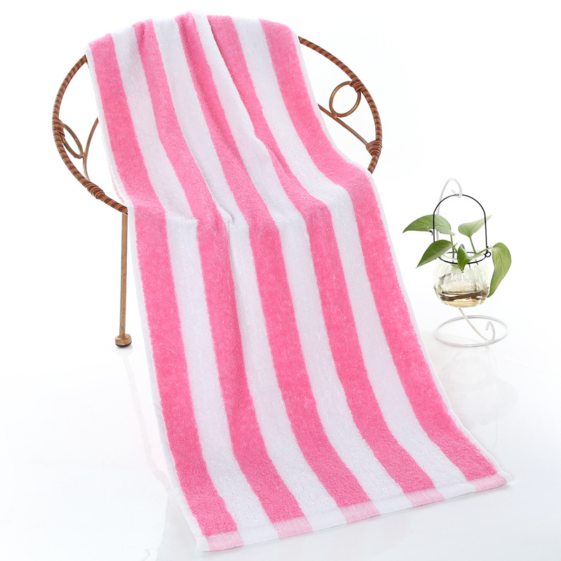 Pure cotton bath towel jacquard stripe 35 * 90 soft absorbent large towel can be embroidered as an advertising gift_voghion.com