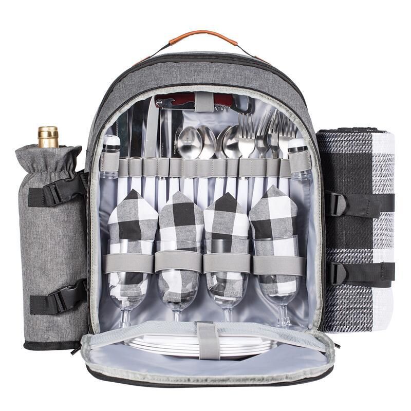 Functionele tassen Hot Selling 2/4 Persoon Picknickrugzak Met Deken Picknickmand 2/4 Persoon Set Met Familiepaar_voghion.com