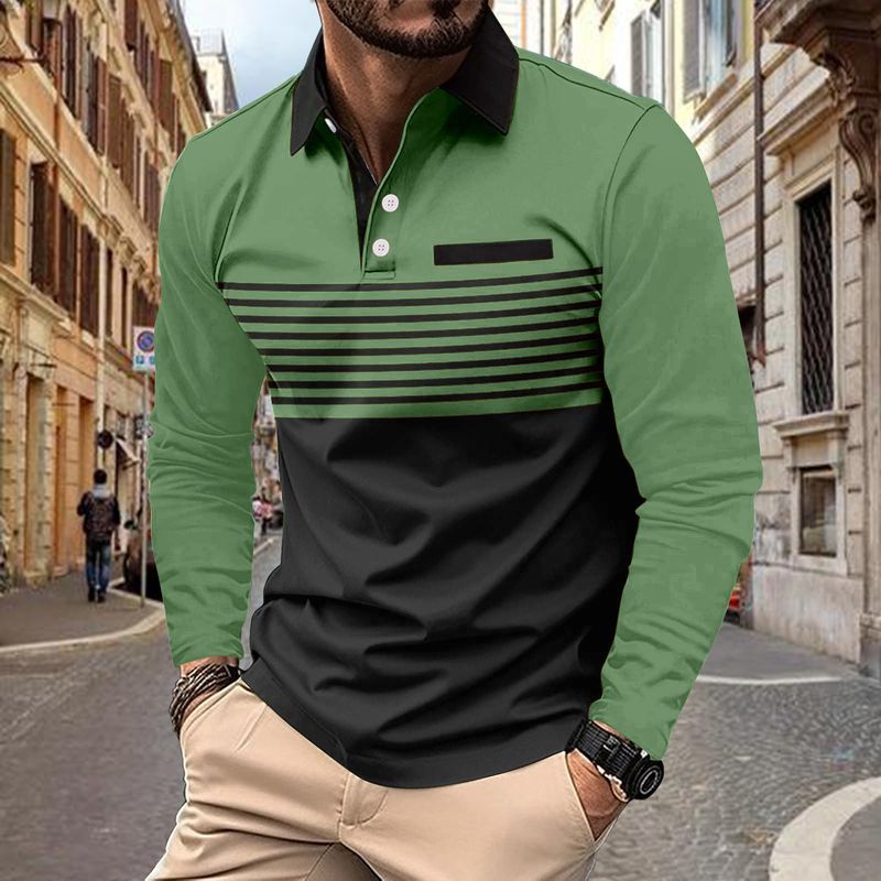 Unbeatable Quality Ins Spring And Autumn Sale Pocket Men's Sports Long Sleeve Polo Shirt_voghion.com
