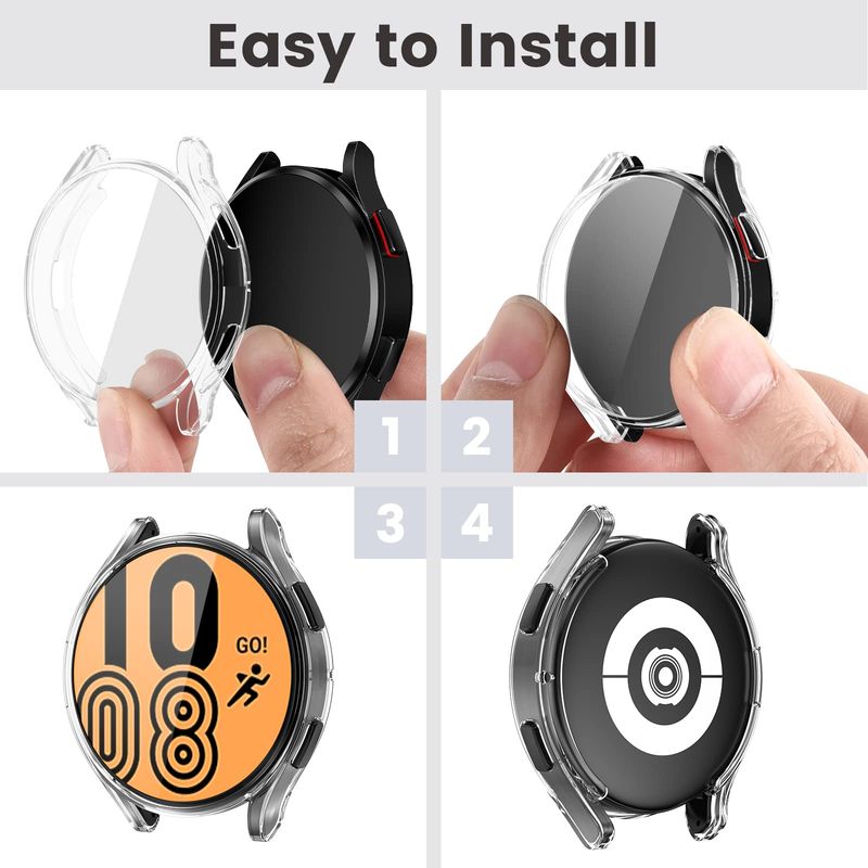 Estuche para Samsung Galaxy Watch 6 44mm 40mm Accesorios Protector de pantalla chapado Cubierta protectora completa TPU Estuche para Galaxy Watch 6_voghion.com
