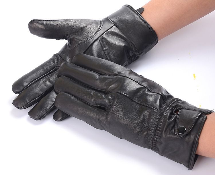 Herrenhandschuhe Echte Lederhandschuhe Herbst und Winter Plus Samt Warme Handschuhe Aus Reinem Schaffell Winddichte Kältefeste Outdoor-Fahrradhandschuhe_voghion.com