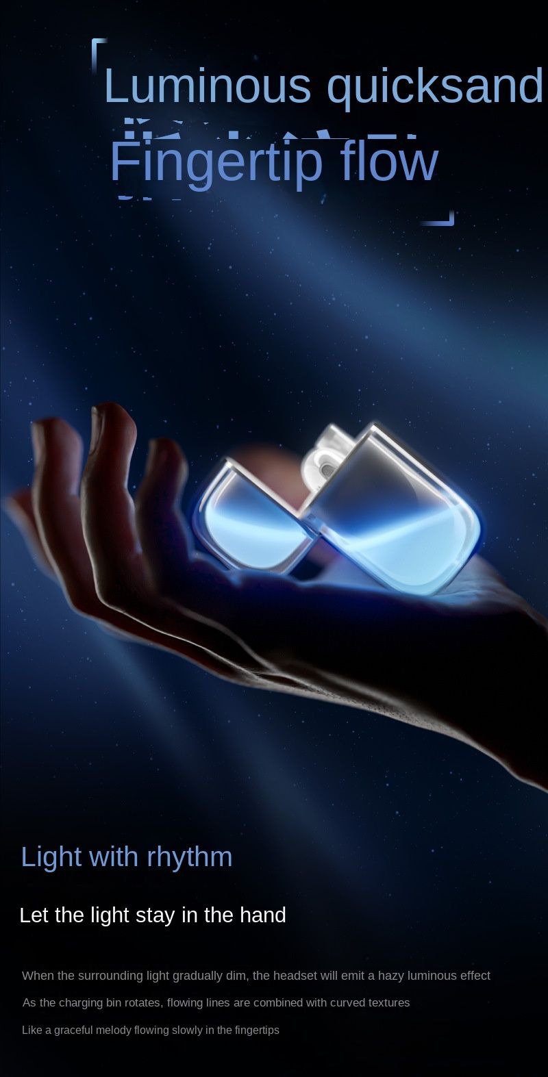 LIUP Pods - Night Glow Sand TWS Earbuds Bluetooth V5.4 13mm HIFI Drivers AI Active Noise Cancelling | 6+30h Playtime_voghion.com