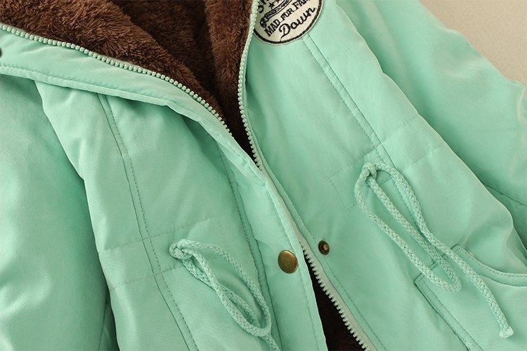 Damenbekleidung Schmaler Taillengürtel Mittellanger Militär-Arbeitsmantel mit Kapuze aus Baumwolle Damenjacke_voghion.com