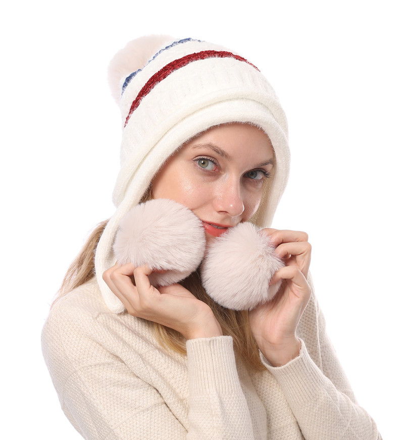 M9012 New Autumn and Winter Plush Thickened Warmth Knitted with Chenille Soft Women's Woolen Hat_voghion.com