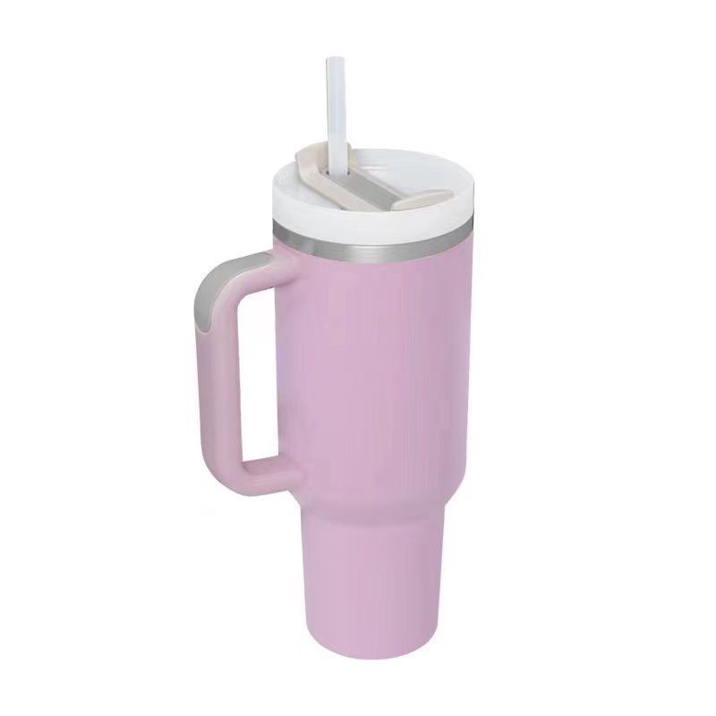 Large capacity 40oz car with straw handle Portable Ice Bully Cup American 304 stainless steel thermos cup_voghion.com