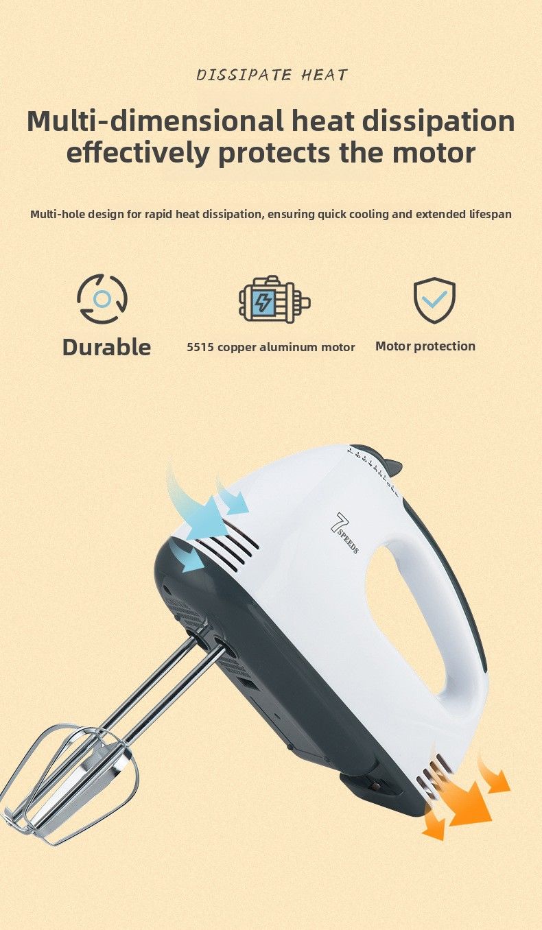 Electric Handheld Beater For Home Use, Cream White Egg Beater, Cake Automatic Mixer_voghion.com