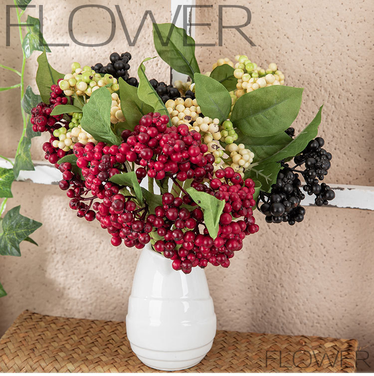 Douzizhi artificial flowers Christmas berries single branch artificial flowers wedding home decoration_voghion.com