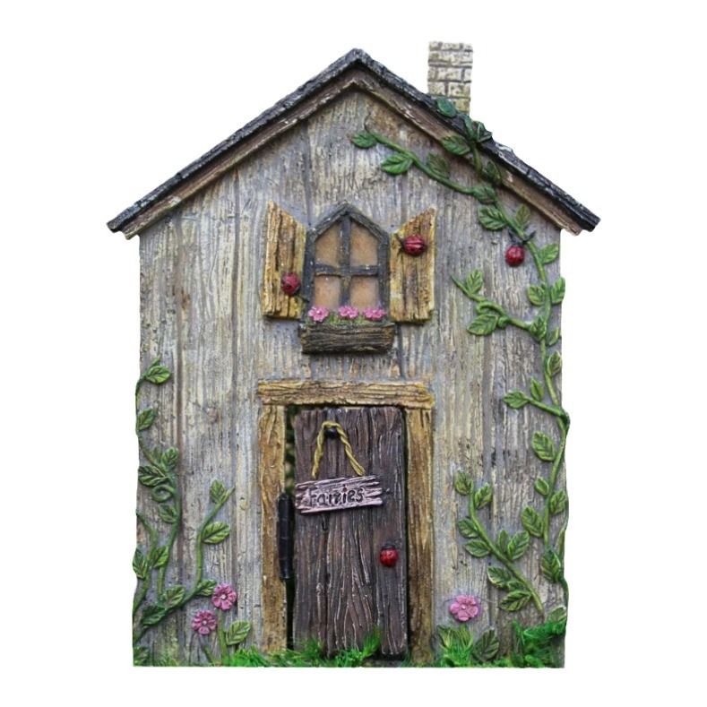 Piccola porta in legno con favola degli elfi, decorazione per esterni, cortile, giardino, micro ornamenti paesaggistici_voghion.com