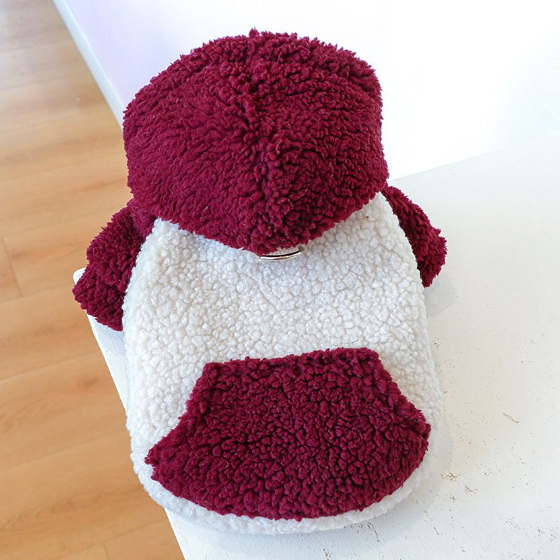 Pet Clothes Autumn and Winter New Warm Fleece Korean Style Sweater Warm Color Cold-resistant Lamb Fleece Traction Sweater_voghion.com