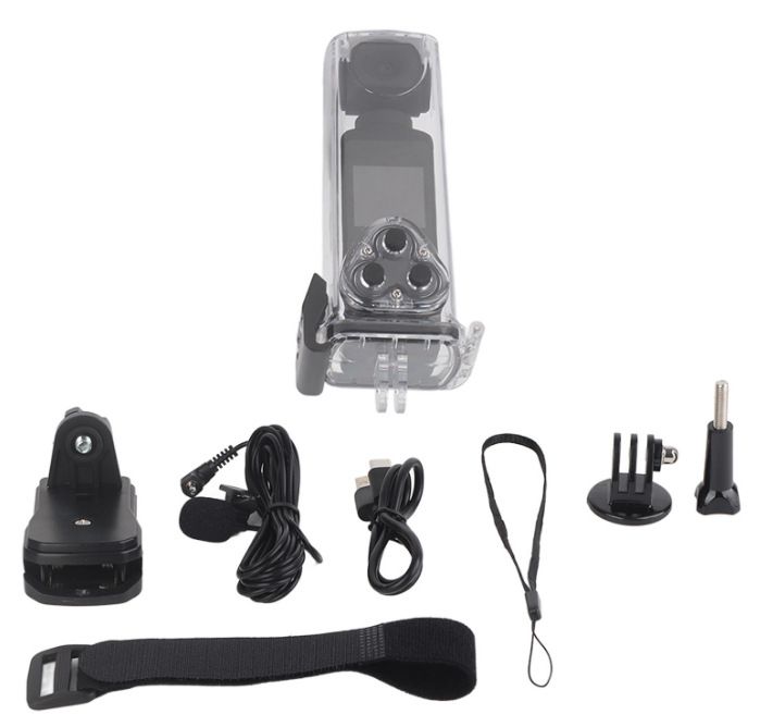 Caméra de poche WiFi 4K/5K - Mini caméra d'action Ultra HD avec stabilisation, rotation à 270° et boîtier étanche (idéale pour le vlogging et le cyclisme)_voghion.com