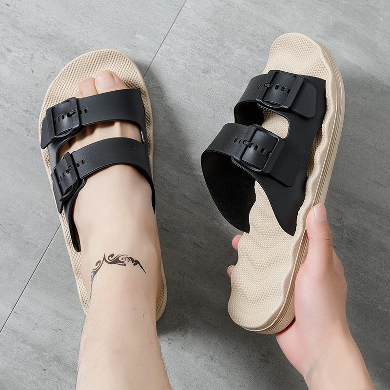 Pantofole da uomo di qualità imbattibile, abbigliamento estivo per esterni, tendenza casual alla moda, mocio da uomo con una sola linea, uso domestico, massaggio antiscivolo, in più_voghion.com