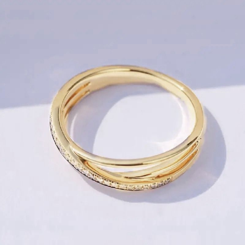 Cao Shi Hot Selling Cross Design Micro Inlaid Line Finger Fashion Style Ring_voghion.com