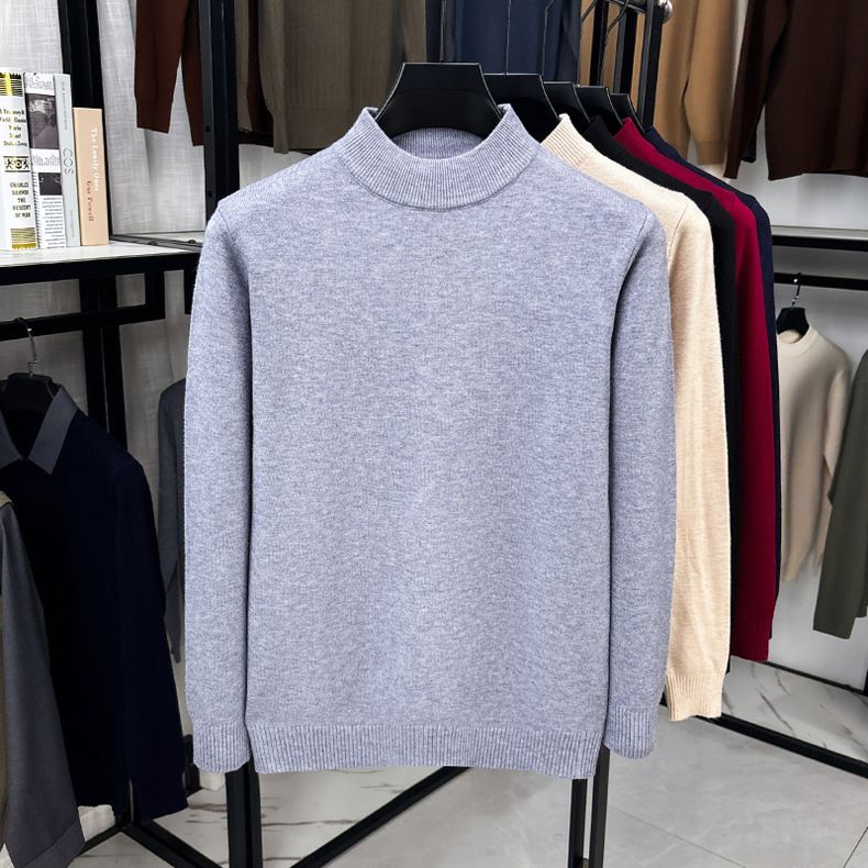 Pull tricoté mi-col roulé pour homme, épais et chaud, lavable en machine, nouvelle collection automne-hiver 2025_voghion.com