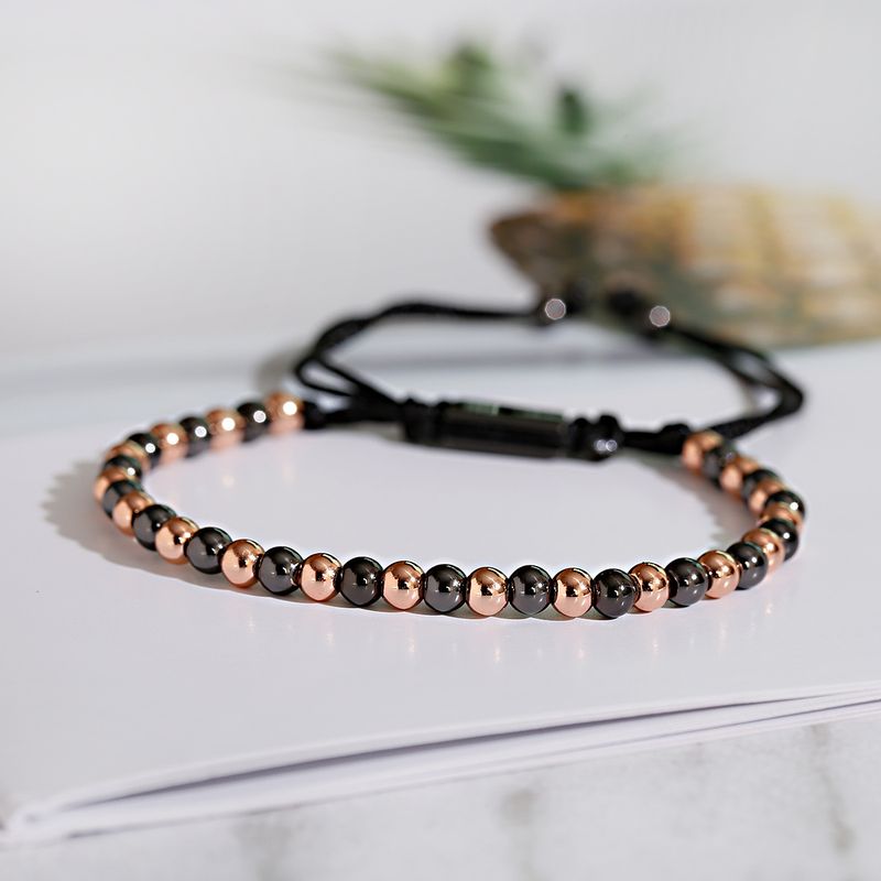 Copper Beads 4mm Splicing Bracelet Pull Out Adjustable Non Fading Bracelet_voghion.com