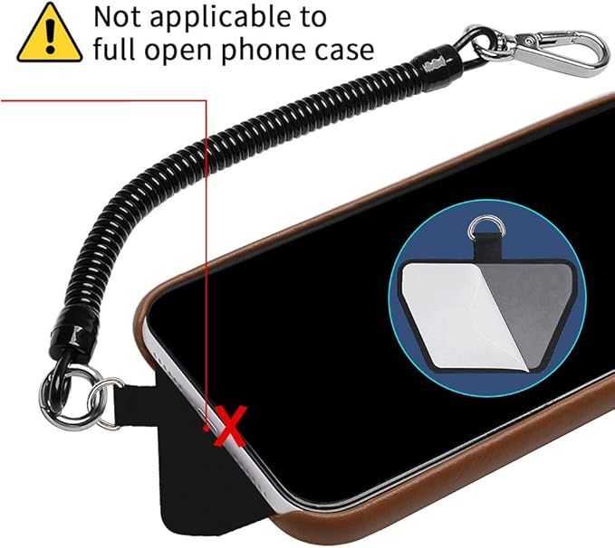 Phone Lanyard Tether With Patch, Universal Stretchy Straps And Phone Case Anchor For Anti-drop Outdoor Skiing Hiking Cycling Climbing Compatible For IPhone Samsung Pixel Most Smartphones_voghion.com