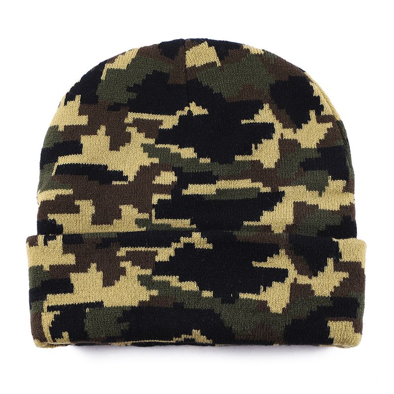 Autumn Winter Warm Leopard Print Knitted Versatile Fashion Round Top Wool Outdoor Cold And Windproof Pullover Hat_voghion.com
