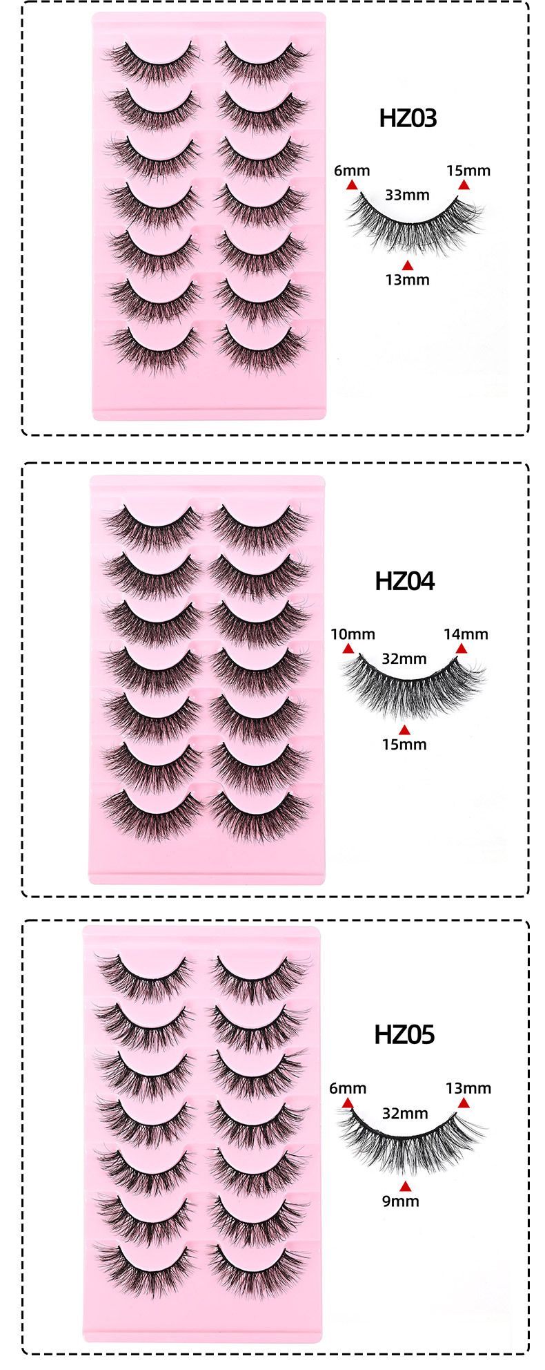 Eyelashes Set New 5D Fluffy Cat Eye False Eyelashes Mink Curled Messy Eyelashes_voghion.com