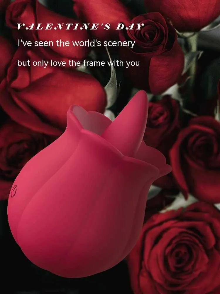 Massager Rose Vuxen Sexleksaker Med Tungan Slickande Vibratorer Kvinna För Kvinnor Bröstvårtan Klitoris Stimulator G-punkt Ma_voghion.com