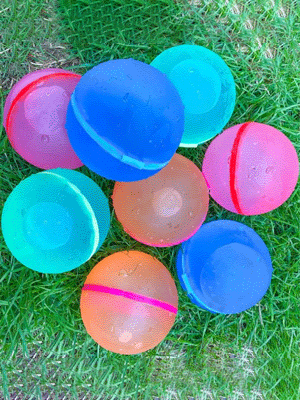 12PCS Refillable Water Bombs - Reusable Silicone Water Balls, Fast Fill & No Mess Splash Toys For Kids Outdoor Fun, Ages 4-12_voghion.com