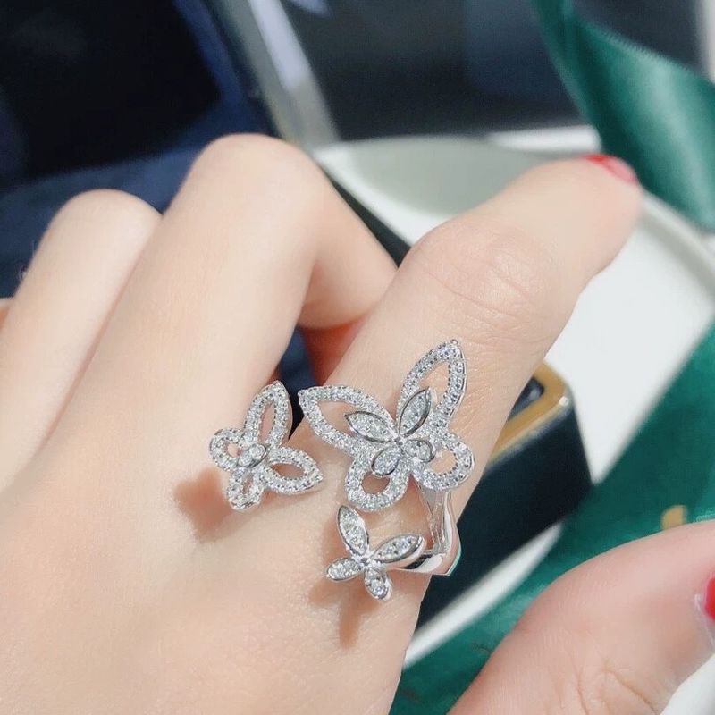 Anello a farfalla fantasma di alta qualità, nicchia femminile, lusso leggero di alta gamma, anello smaltato regolabile, fiocco tridimensionale,_voghion.com