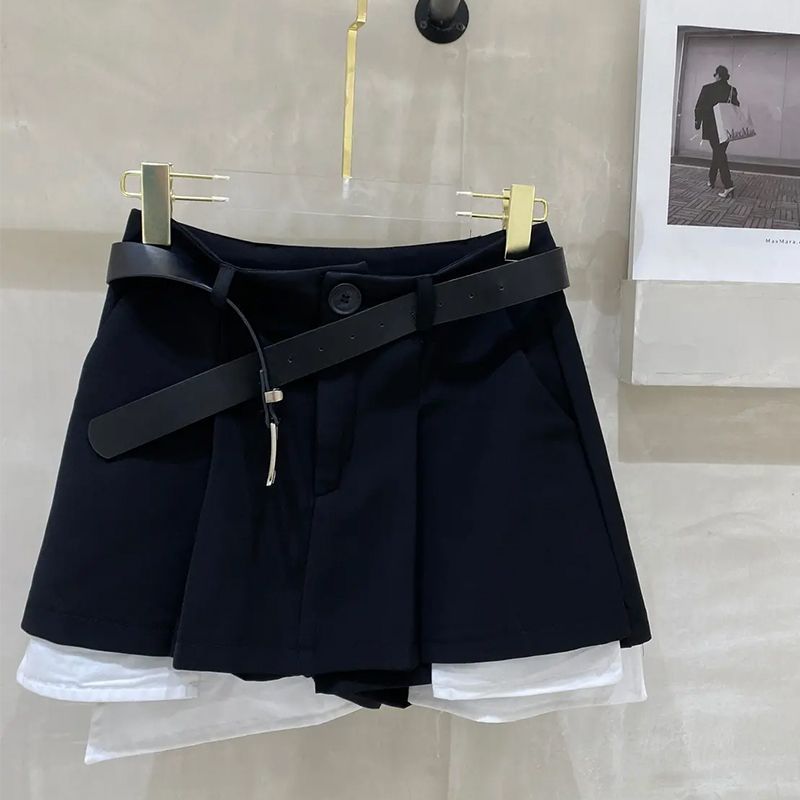 2024 Spring And Autumn New Korean Style Patchwork Blazer + Belted Skirt Pants High-End Fashion Two-Piece Set For Women_voghion.com