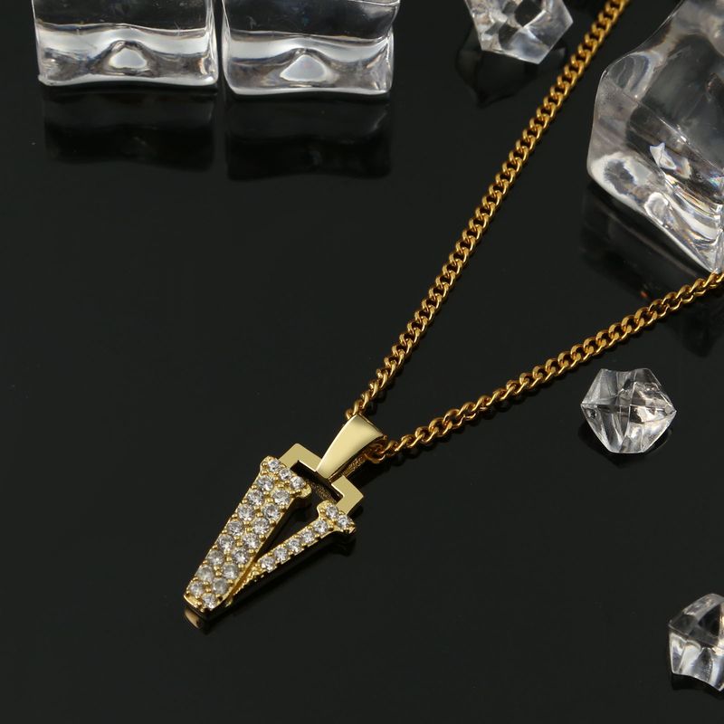 Herren- und Damenschmuck, schlichter und hochwertiger Diamant-Buchstabenanhänger, Diamant-Buchstabenkette, modischer High-End-Anhänger_voghion.com