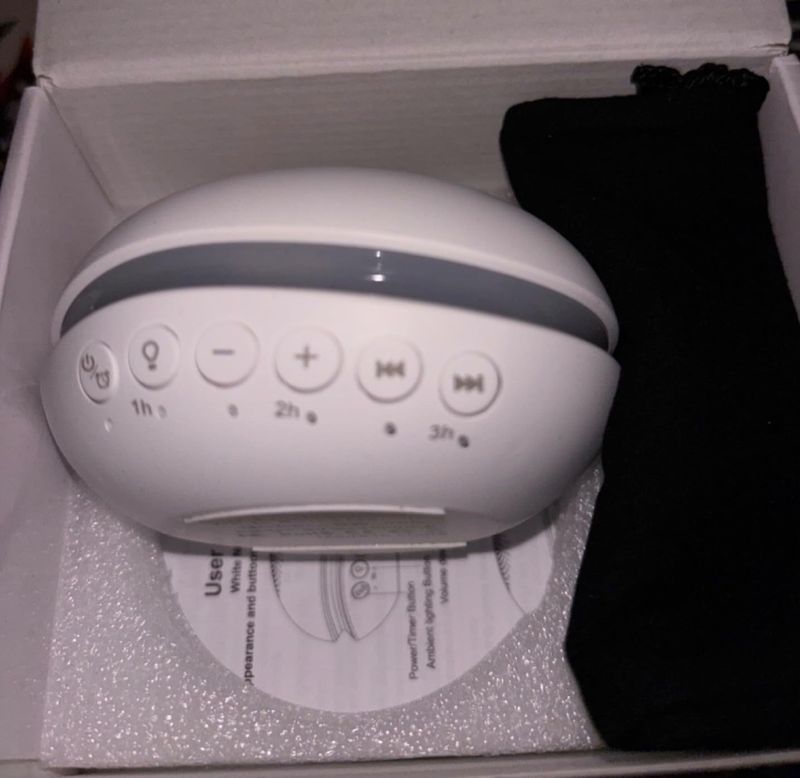 Alto-falante de ruído branco, instrumento de sono portátil, máquina calmante para dormir de bebês, luz noturna musical para ajudar a proteger e reduzir o ruído_voghion.com