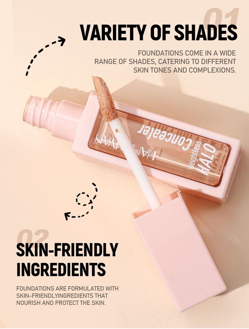 Corretivo líquido HANDAIYAN de 8 cores - minimiza os poros, duradouro, não acumula, cobre acne e manchas_voghion.com