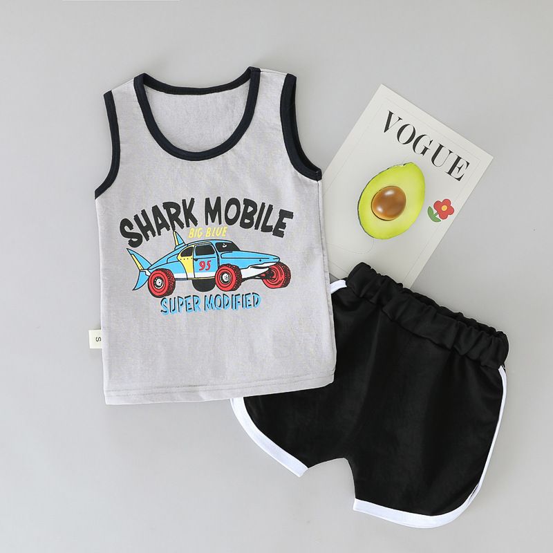2024 Summer New Round Neck Sleeveless Vest Set Two Piece Boys' Sports Shorts_voghion.com