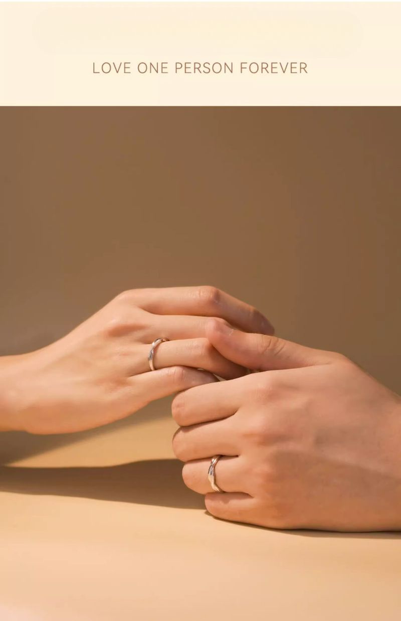 Mobius Strip Couple Rings INS 999 Sterling Silver Light Luxury Niche Design Adjustable Open Ring For Girlfriend On Qixi_voghion.com