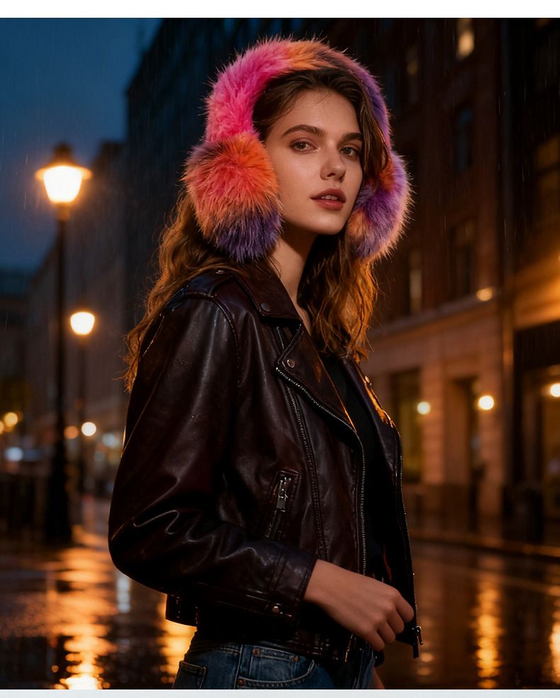 Copricapo invernale in pelliccia ispessita di volpe, stile europeo e americano, con effetto di alta qualità, caldo e avvolgente._voghion.com