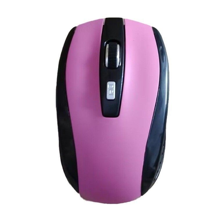 Ratón óptico inalámbrico de 6 botones – Ratón ergonómico de 2,4 GHz para portátil, 1200 DPI ajustables, clics silenciosos, rueda de desplazamiento de 4 direcciones (negro/rojo/plateado/azul/rosa)_voghion.com