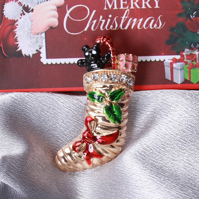 Broche goutte d'huile en alliage incrusté de diamants, faite main._voghion.com